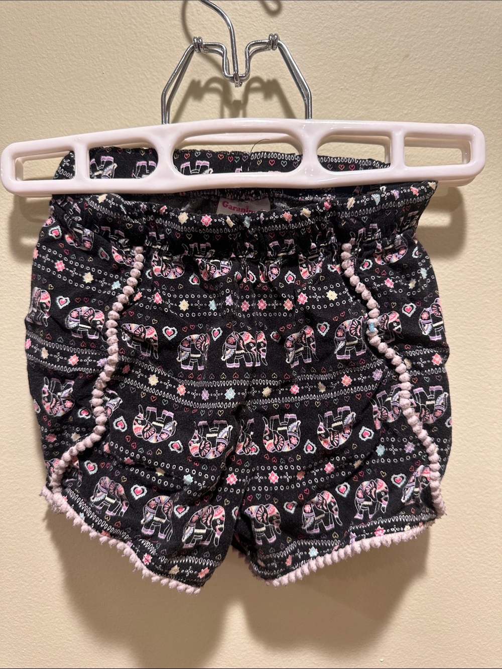 Garanimals Black Shorts with Pink Elephant Print